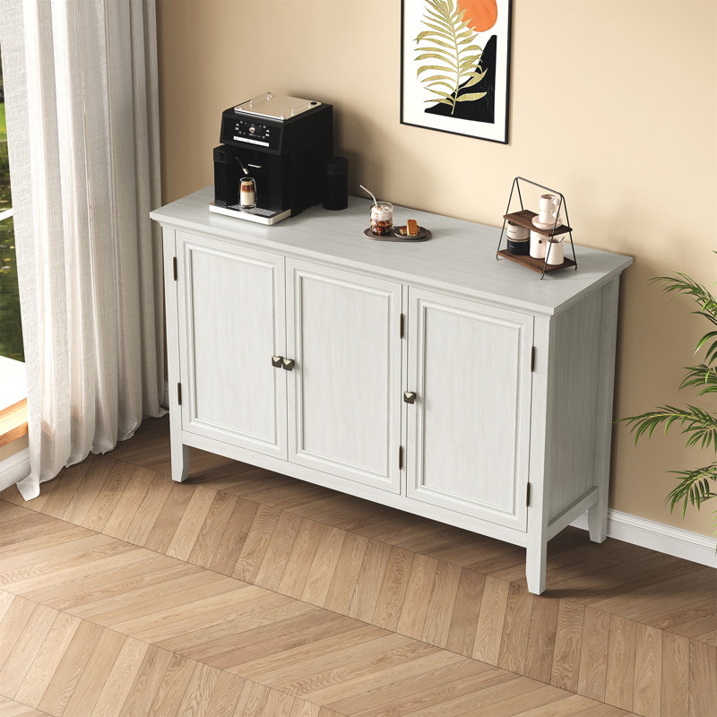 August Grove® 3-Door Buffet Cabinet With Adjustable Shelves | Wayfair